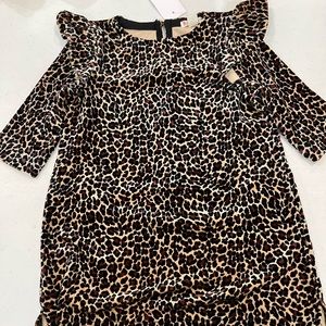 Crewcuts JCrew Leopard Print Velvet Feel 
Brown/Black Dress girls Size 3